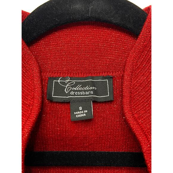 Dressbarn Embellished Rhinestone Sweater Long Sleeve Pullover Christmas Red S - Picture 4 of 10